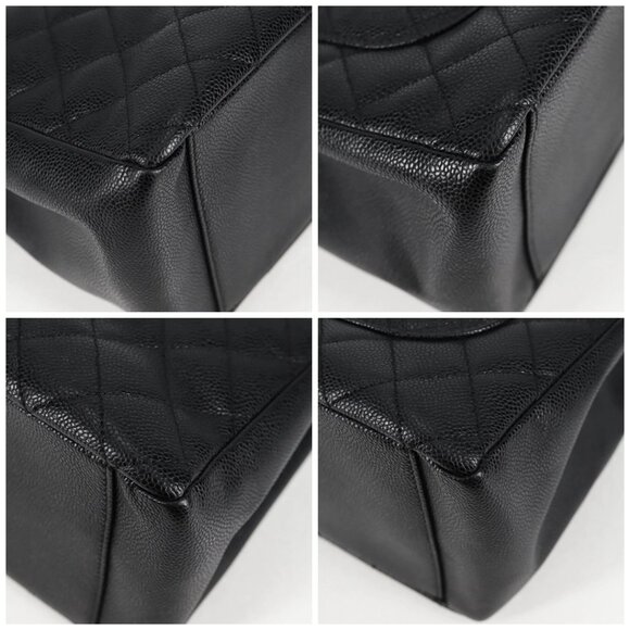 CHANEL Matelasse COCO Mark Chain Bag Grained Calf Skin Black Gold CC Auth PP623M - Picture 16 of 16